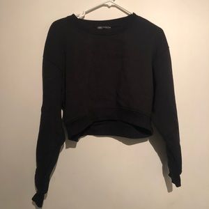 zara black crop sweater